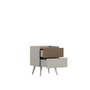 Hanah Home Mesita de Noche Milano Visón, 2 Cajones y Estanterías, Fabricada en Tablero de Partículas Recubierto de Melamina